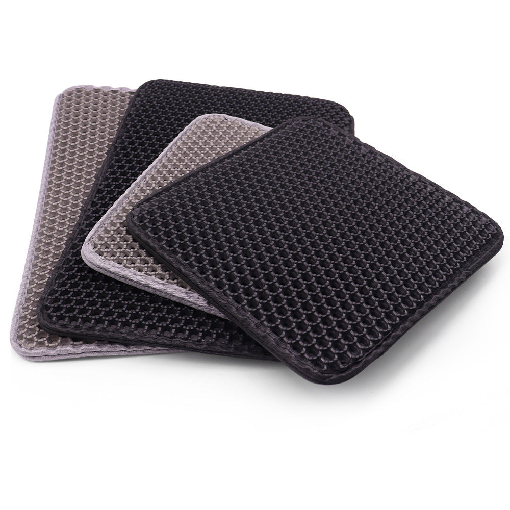 Pet Cat EVA Double Layer Basin Mat Anti-splash Filter Sand Cat Toilet Mat Wear-resistant Scratch-resistant Cattery Pad