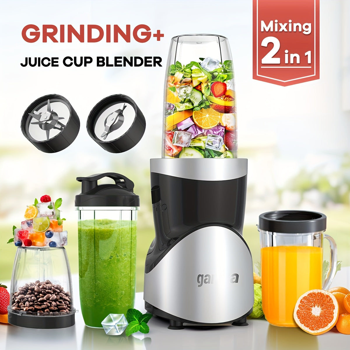 900W Smoothie Juicer, Milkshake And Smoothie Blender, 15pcs Personal Blender And Grinder Set For Kitchen,