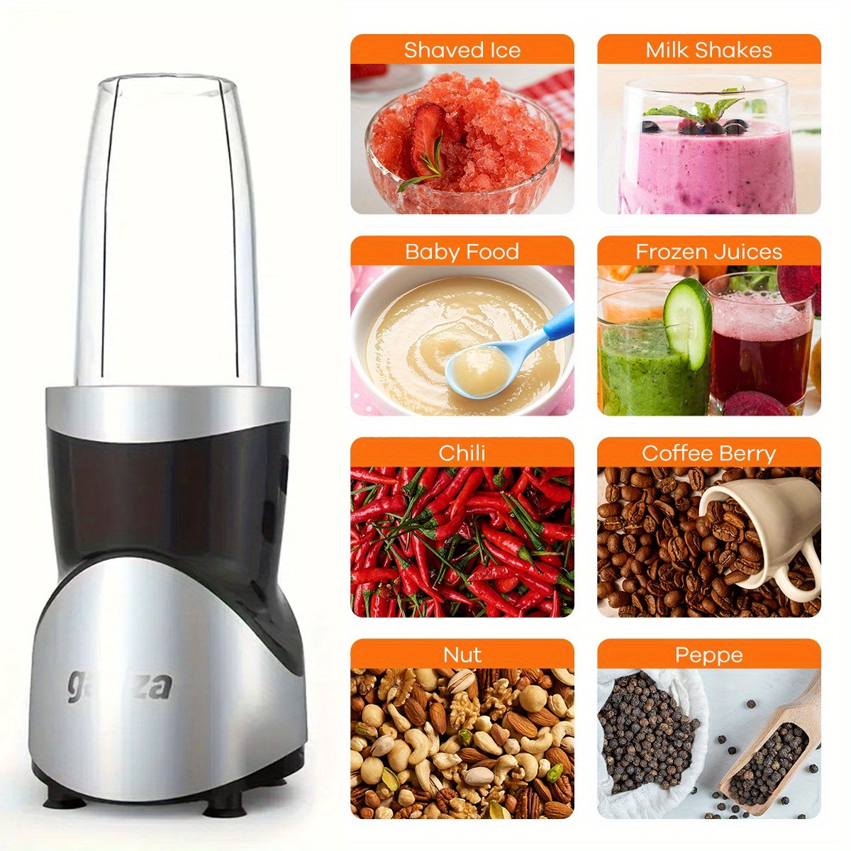 900W Smoothie Juicer, Milkshake And Smoothie Blender, 15pcs Personal Blender And Grinder Set For Kitchen,
