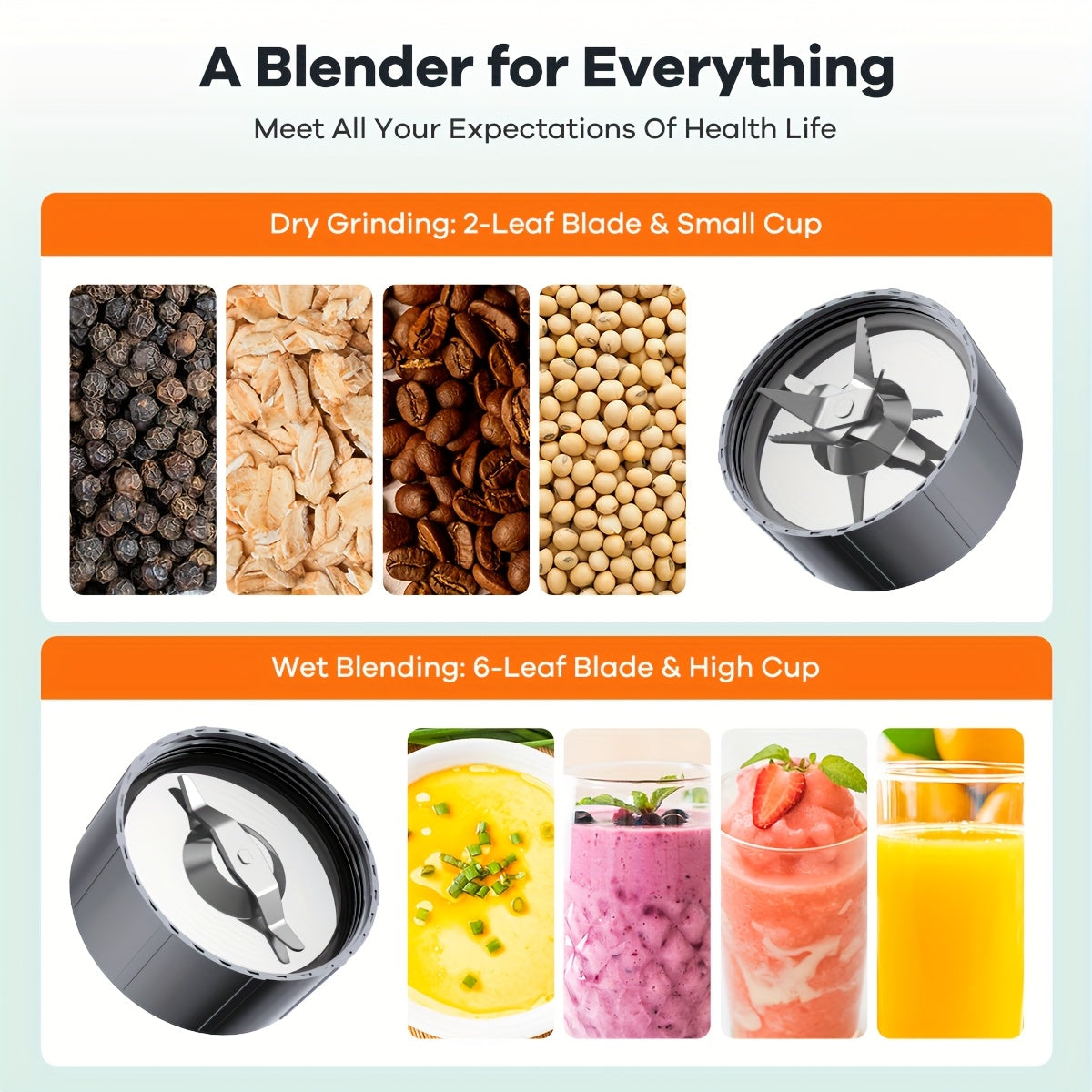 900W Smoothie Juicer, Milkshake And Smoothie Blender, 15pcs Personal Blender And Grinder Set For Kitchen,