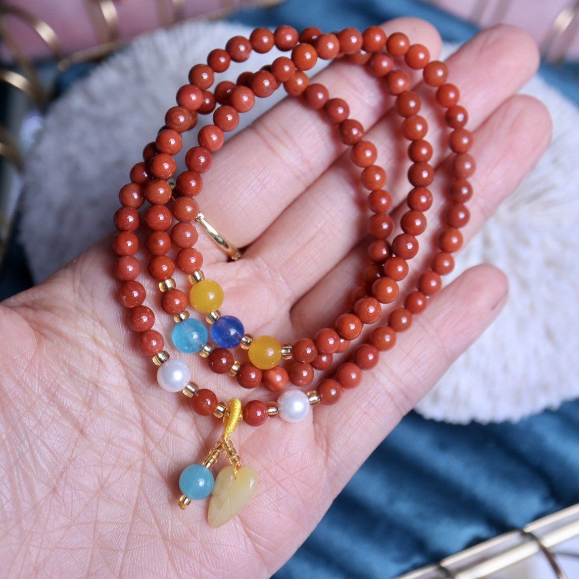 Pendant Ethnic Style Nanhong Multi-circle Men's And Women's Bracelet